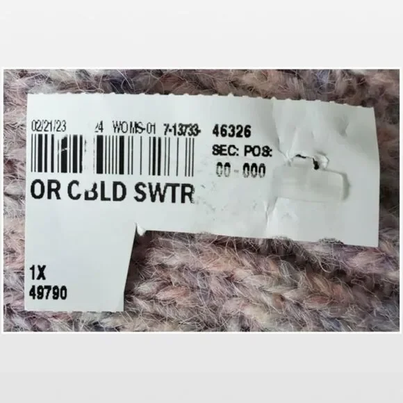 New Purple & Pink Cable Chunky Knit Cropped Pullover Sweater - Picture 16 of 16